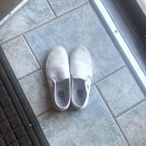 White Slip On Vans